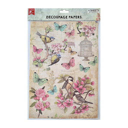 Little Birdie Decoupage Papers Robin Garden