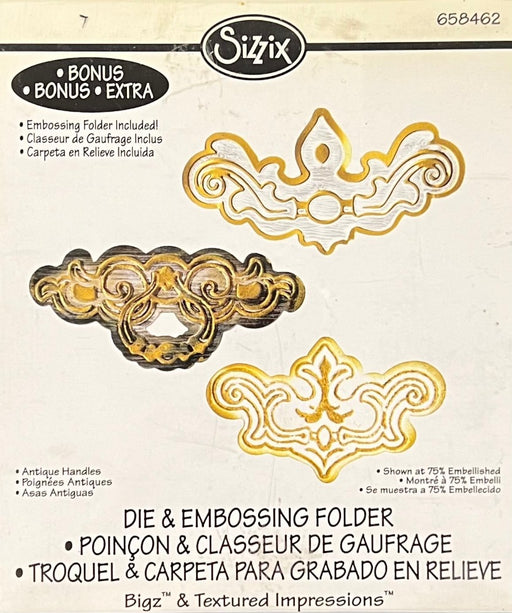 Sizzix Bigz Alterations Die and Embossing Folder Antique Handles