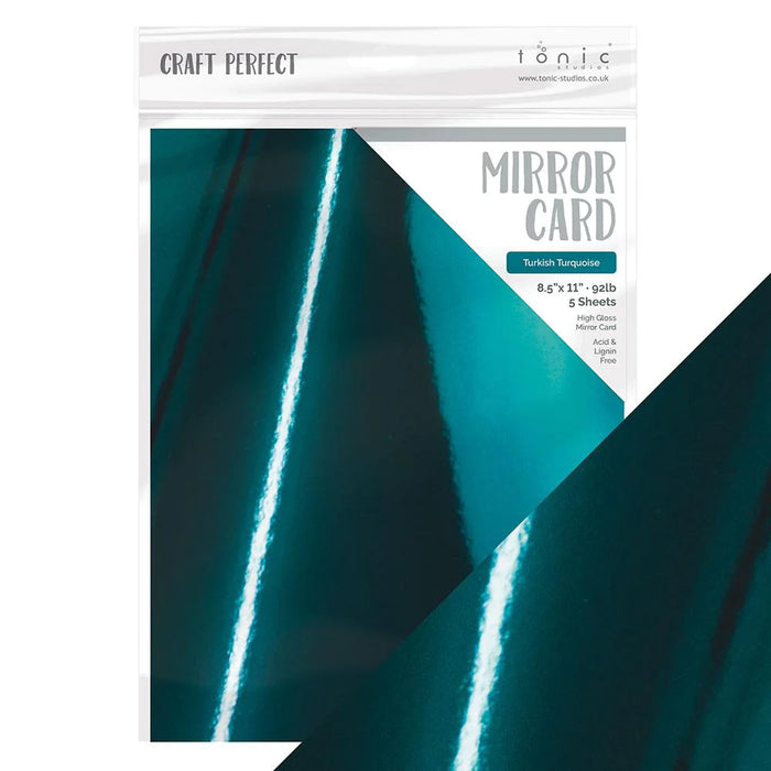 Craft Perfect Mirror Card 8.5 x 11" 5 Sheets per Pack Turkish Turquoise