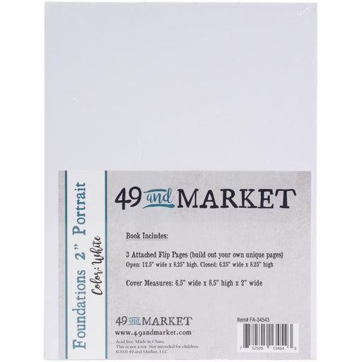 49&Market white Foundations Portrait Album 8.5x6.5 inches.