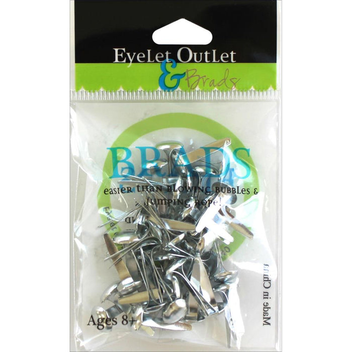 Eyelet Outlet Round Brads 8mm Silver