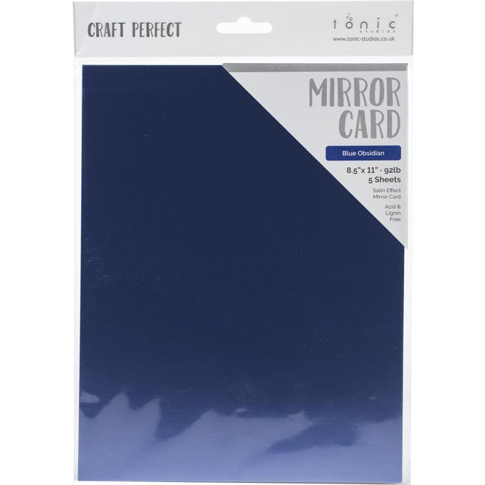 Craft Perfect A4 Satin Effect Mirror Cardstock Blue Obsidian