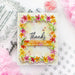Greeting card using stamp, stencil and die from The Pinkfresh Studio Lily Frame set.