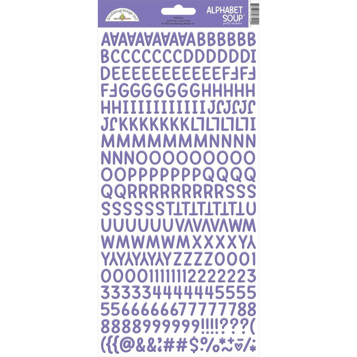 Doodlebug Alphabet Soup Puffy Stickers Lilac