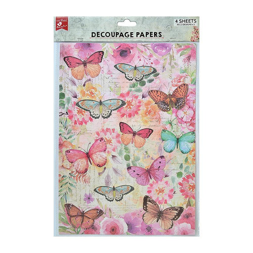 Little Birdie Decoupage Papers Butterfly Flight/Grateful