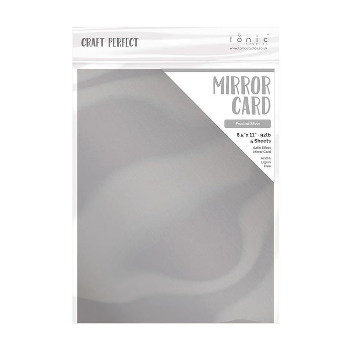 Craft Perfect A4 Satin Effect Mirror Cardstock Frosted Silver