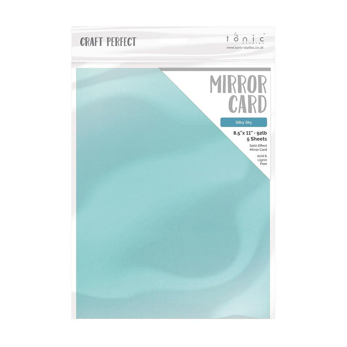 Craft Perfect A4 Satin Effect Mirror Cardstock Silky Sky