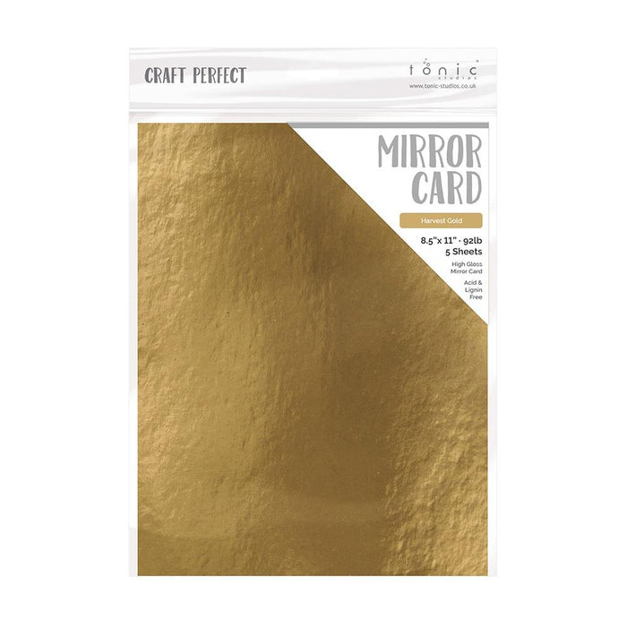 Craft Perfect Mirror Card 8.5 x 11" 5 Sheets per Pack Harvest Gold