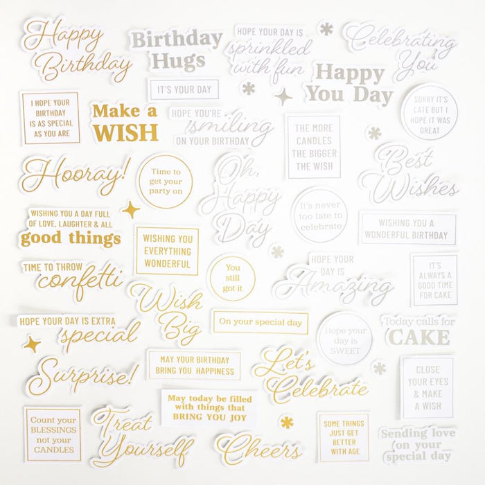Pinkfresh Gold Foiled Sentiments