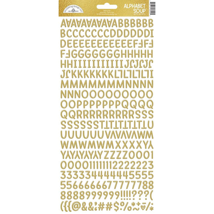 Doodlebug Alphabet Soup Puffy Stickers. Gold