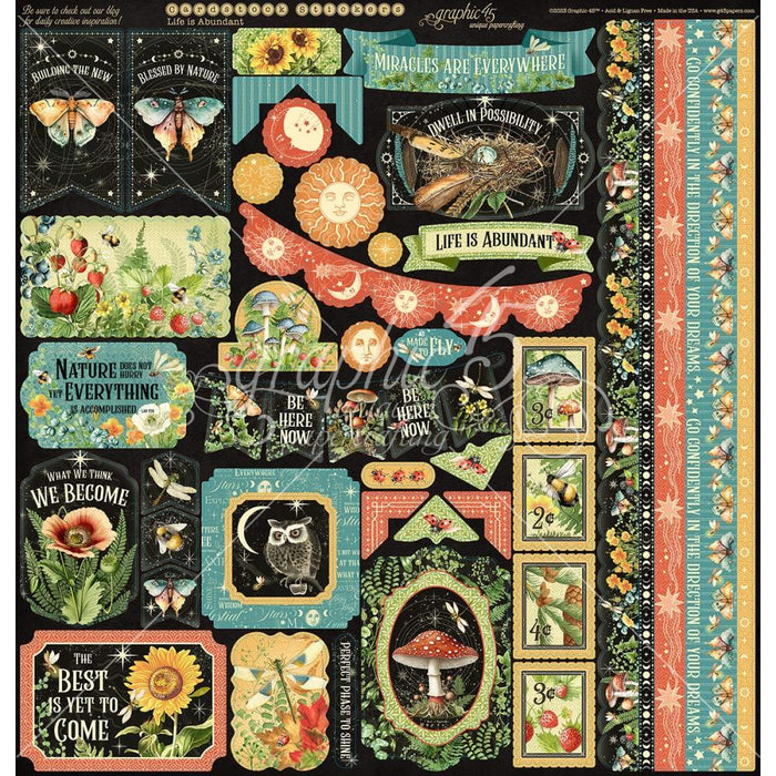 Graphic 45 Collection Pack 12"x12" Life Is Abundant Sticker Sheet