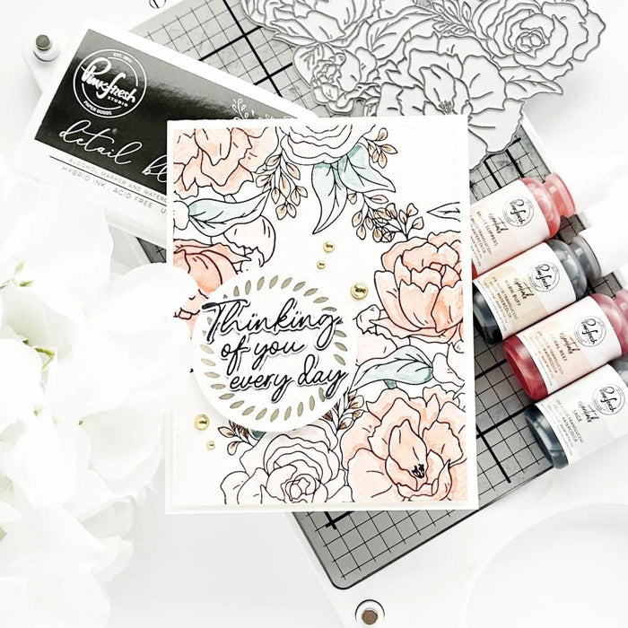 image of a card made with Pinkish Camellias Press Plate.