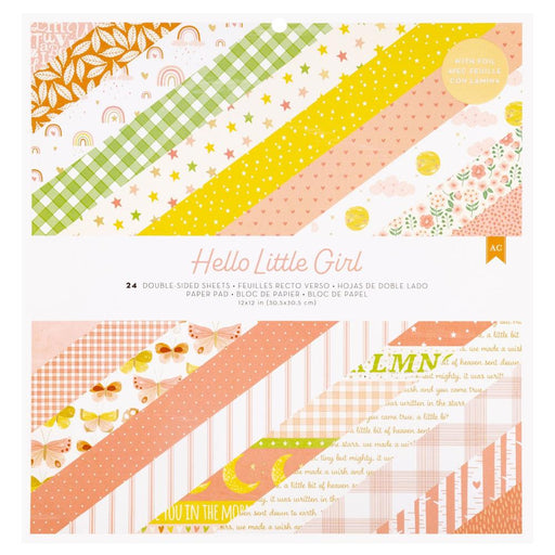 American Crafts 12 X 12 Paper Pad Hello Little Girl