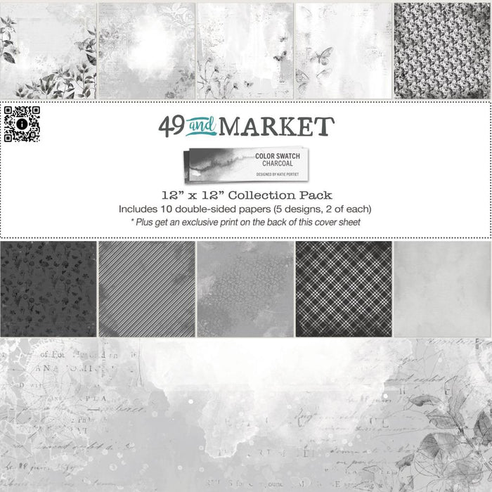 49 & MARKET COLOUR SWATCH COLLECTION PACK 12"X12" CHARCOAL