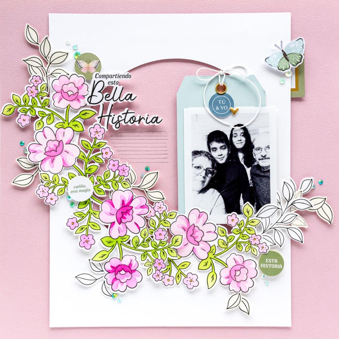 Scrapbook Page featuring Pinkfresh Never Give Up Collection