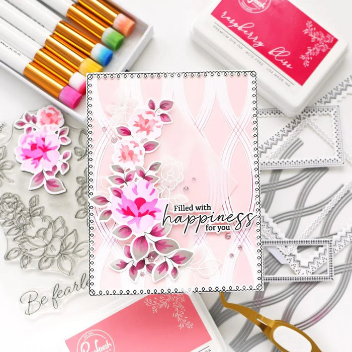 Greeting card using Be Fearless stencil, and die collection