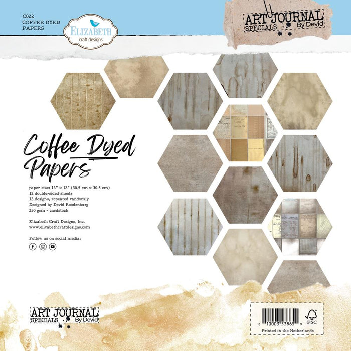 Elizabeth Crafts Paper Collection Pack Coffee Dyed Papers