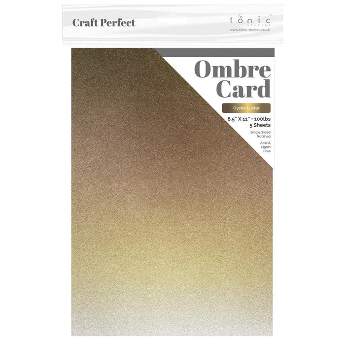 Craft Perfect A4 Ombre Glitter Cardstock Oyster Lustre