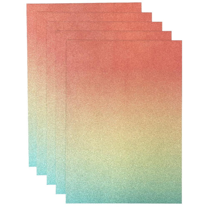 Craft Perfect A4 Ombre Glitter Cardstock Mermaid Shimmer