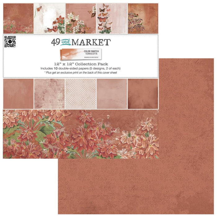 49 &amp; Market Collections Pack&nbsp; 12"x12" Colour Swatch Terracotta