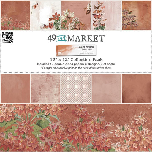 49 &amp; Market Collections Pack&nbsp; 12"x12" Colour Swatch Terracotta