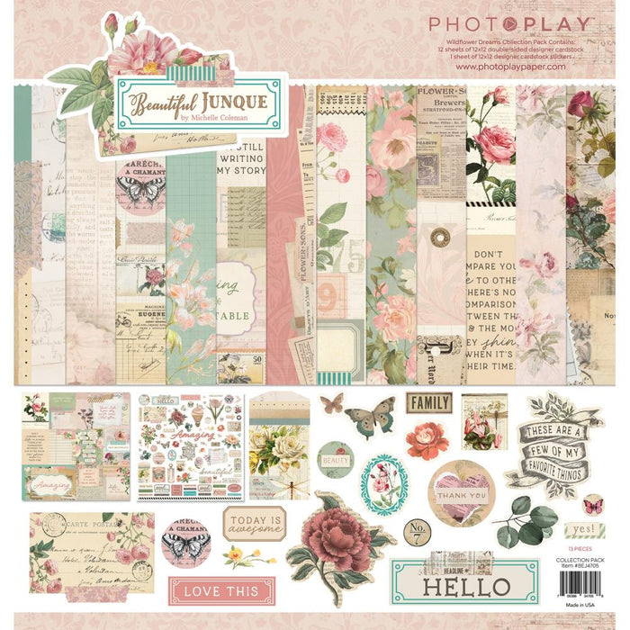 PHOTOPLAY PAPER COLLECTION PACKS 12"X12" BEAUTIFUL JUNQUE