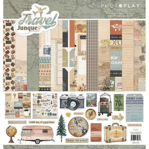 PHOTOPLAY PAPER COLLECTION PACKS 12"X12" TRAVEL JUNQUE