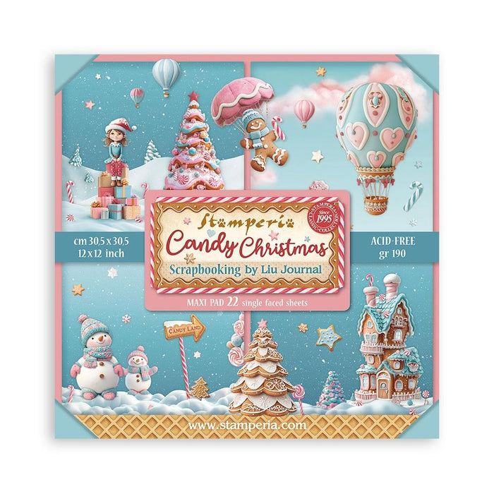 Stamperia Candy Christmas Maxi Pad 12x12.