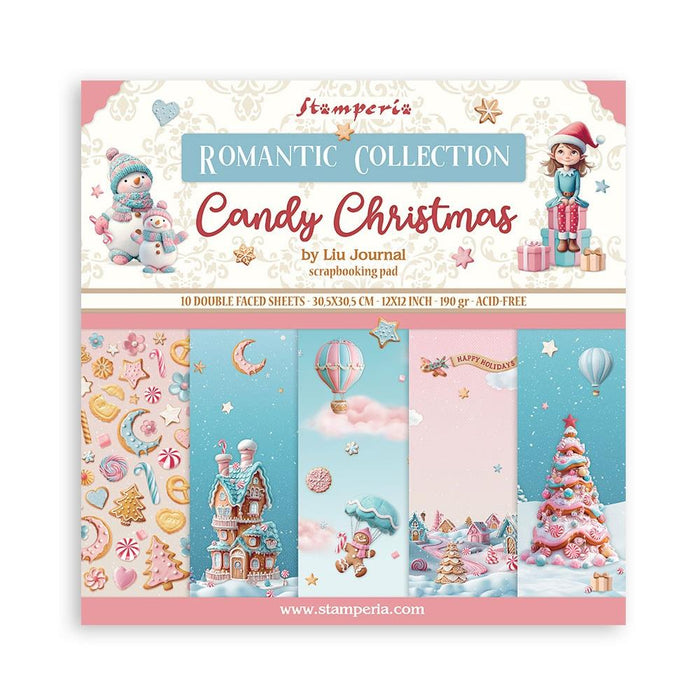 Stamperia Paper Collection Candy Christmas 12x12.(10 Sheets)
