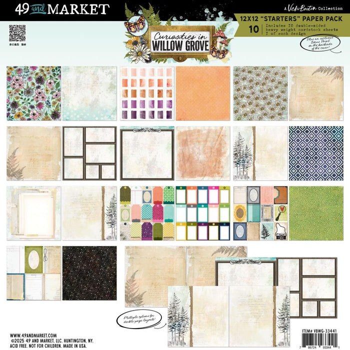 49 &amp; Market Collection Pack&nbsp; 12"x12" Curiosities in Willow Grove