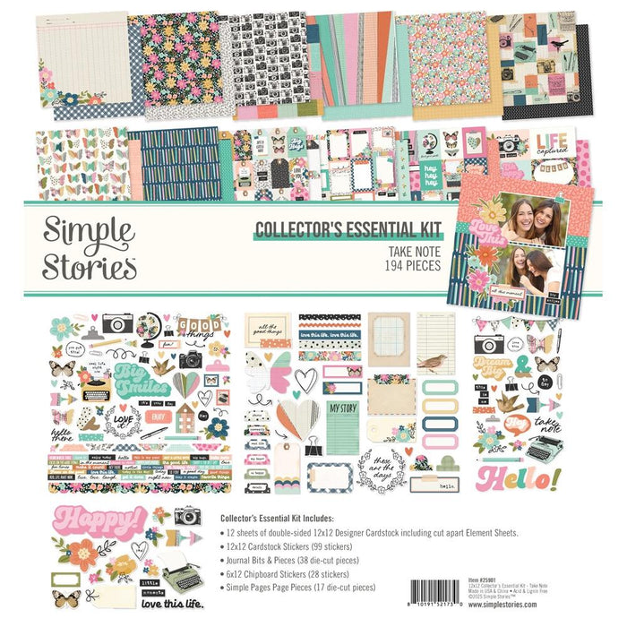 SIMPLE STORIES 12X12 INCH ESSENTIAL PAPER COLLECTION TAKE NOTE