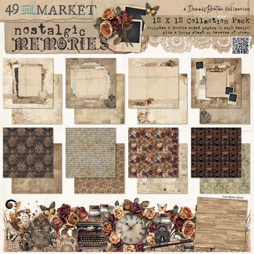 49 &amp; Market Collection Pack 12"x12" – Nostalgic Memories

Capture treasured moments with the 49 &amp; Market Nostalgic Memories Collection Pack by Dennis Bruton. This beautifully curated 12"x12" paper set is filled with vintage-inspired designs, soft neutrals, and timeless florals—perfect for scrapbooking, cardmaking, journals, and mixed-media projects.