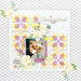 Pinkfresh Studio Overlapping Geo Leaf layering stencil and die used on a scrapbook page.