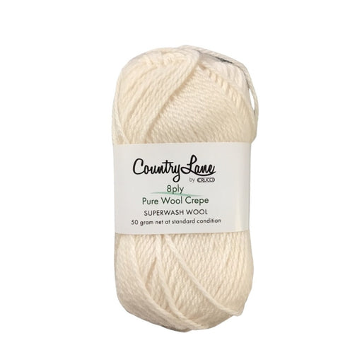 Crucci Country Lane Wool Crepe 8ply Shade 1 Milk