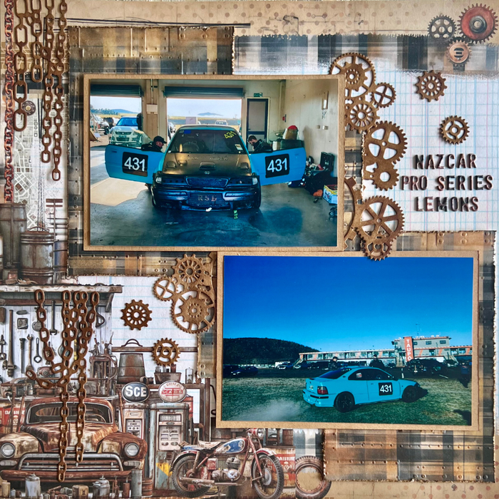 Double Page Layout Scrapbooking Kit, thoughtfully designed using papers from 49 &amp; Markets.
