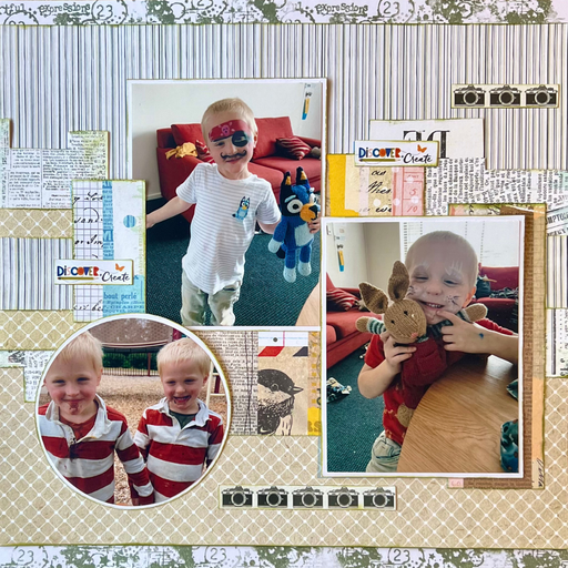 Double Page Layout Scrapbooking Kit, thoughtfully designed using papers from Vicki Boutin.