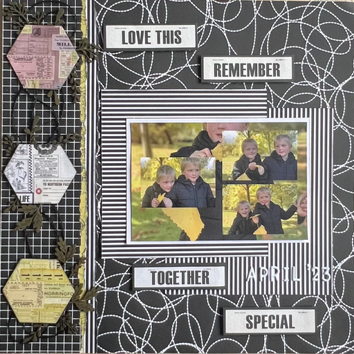 Double Page Layout Scrapbooking Kit, thoughtfully designed using papers from Elizabeth Craft.