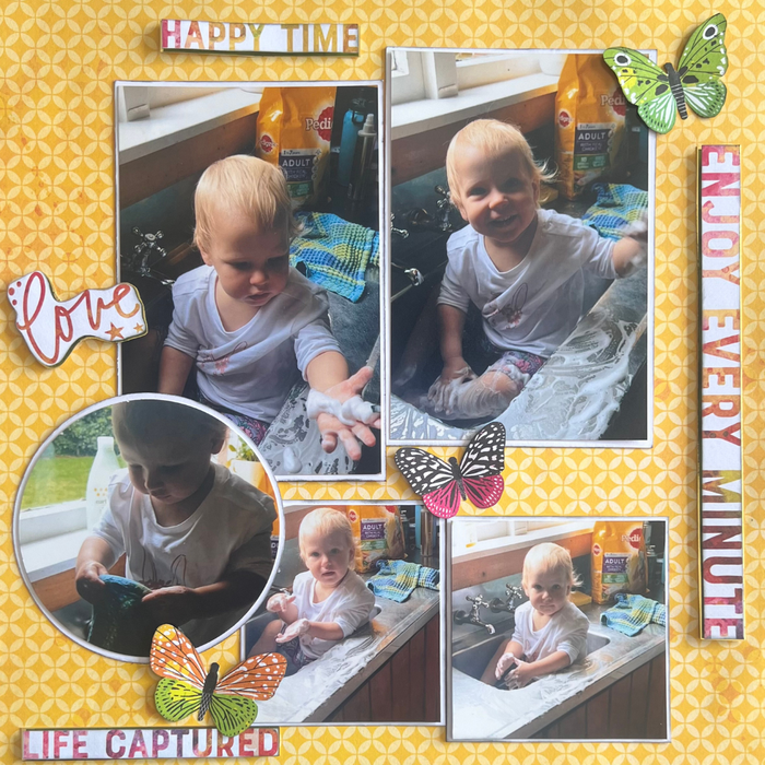 Double Page Layout Scrapbooking Kit, thoughtfully designed using papers from Vicki Boutin.
