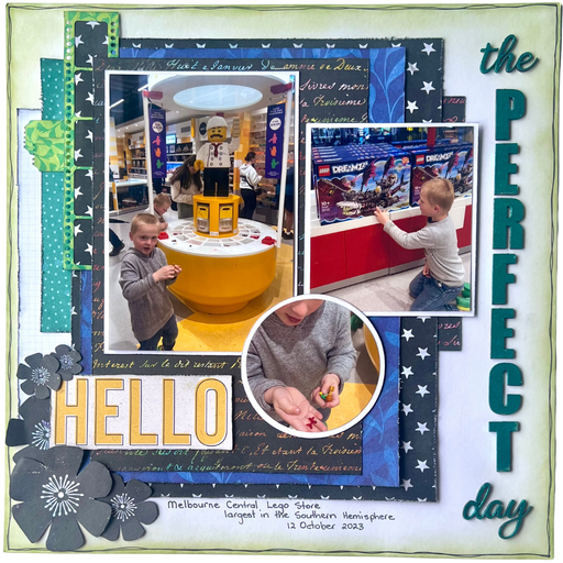 Double Page Layout Scrapbooking Kit, thoughtfully designed using papers from Vicki Boutin.