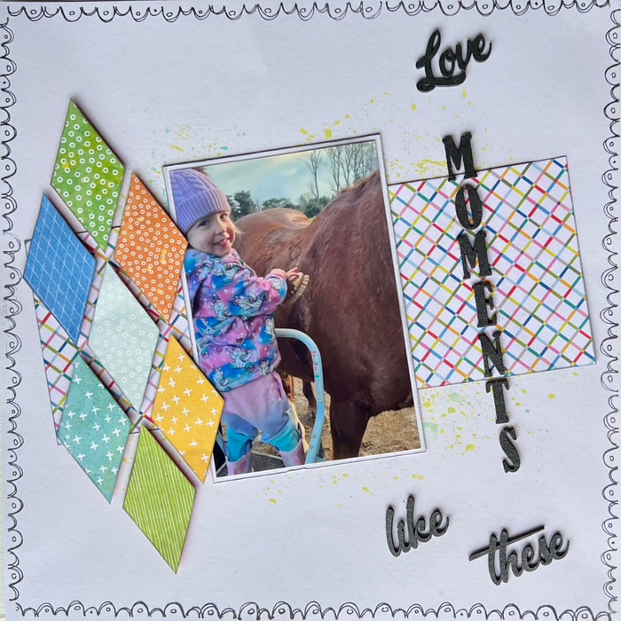 Double Page Layout Scrapbooking Kit, thoughtfully designed using mixed manufacturers papers.
