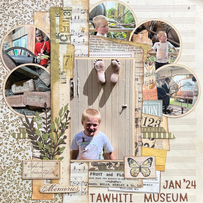 Double Page Layout Scrapbooking Kit, thoughtfully designed using papers from PhotoPlay.
