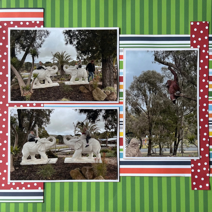 Blast Off Double Page Layout Scrapbooking Kit, thoughtfully designed using papers from PhotoPlay