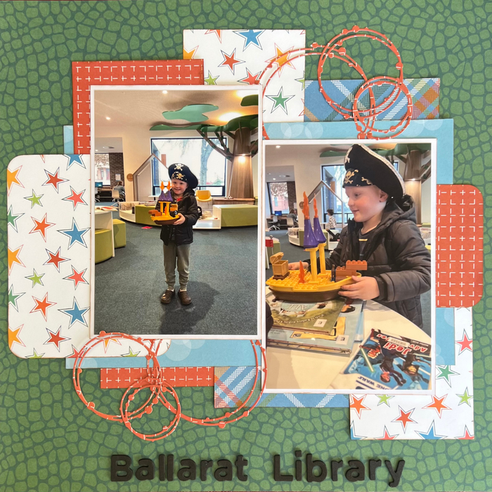 Double Page Layout Scrapbooking Kit, thoughtfully designed using papers various manufacturers.