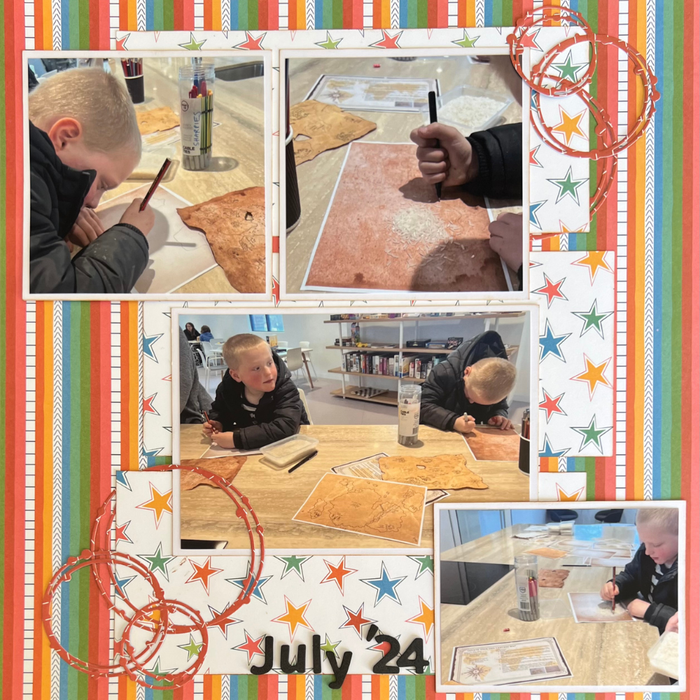 Double Page Layout Scrapbooking Kit, thoughtfully designed using papers various manufacturers.