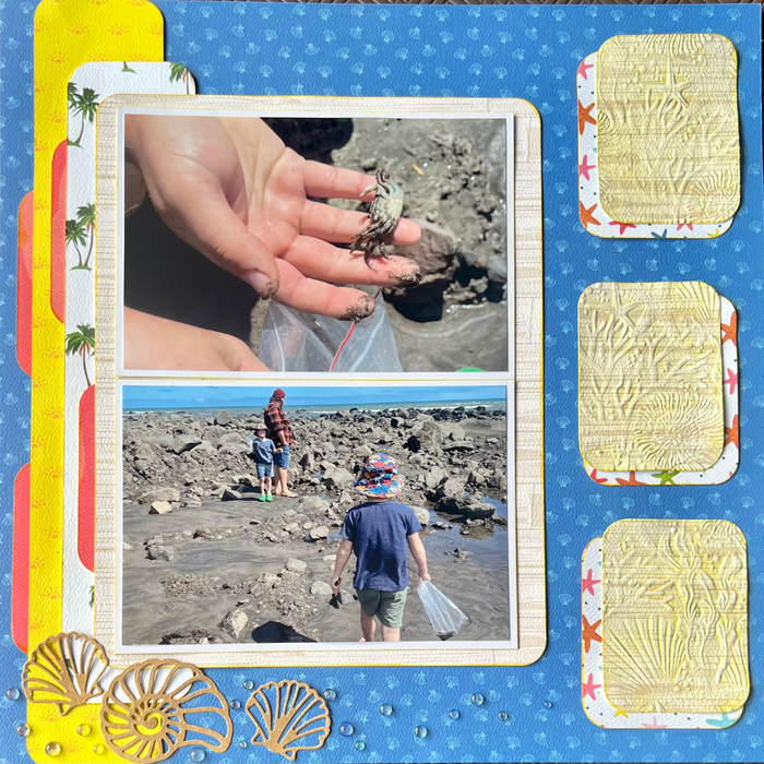 Beachy Town Double Page Layout Scrapbooking Kit, thoughtfully designed using papers from Carta Bella.
