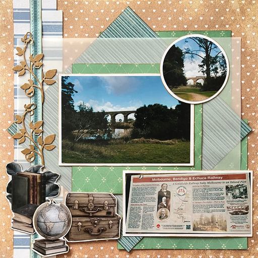 Brighton Double Page Layout Scrapbooking Kit, thoughtfully designed using papers from Bo Bunny.