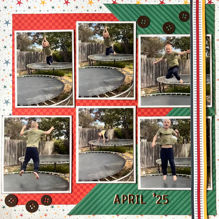 VROOM Double Page Layout Scrapbooking Kit, thoughtfully designed using papers from PhotoPlay.