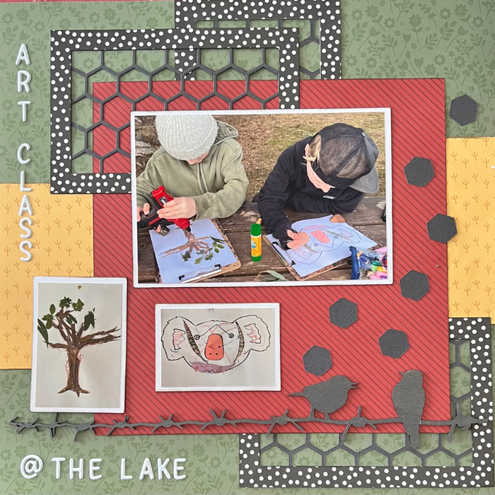 Chickens Double Page Layout Scrapbooking Kit, thoughtfully designed using papers from Echo Park