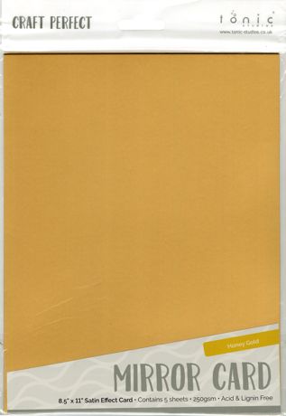 Craft Perfect A4 Satin Effect Mirror Cardstock Honey Gold