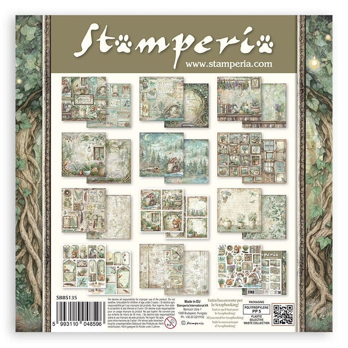 Stamperia 8x8 nature-themed paper pack for cardmaking and journaling